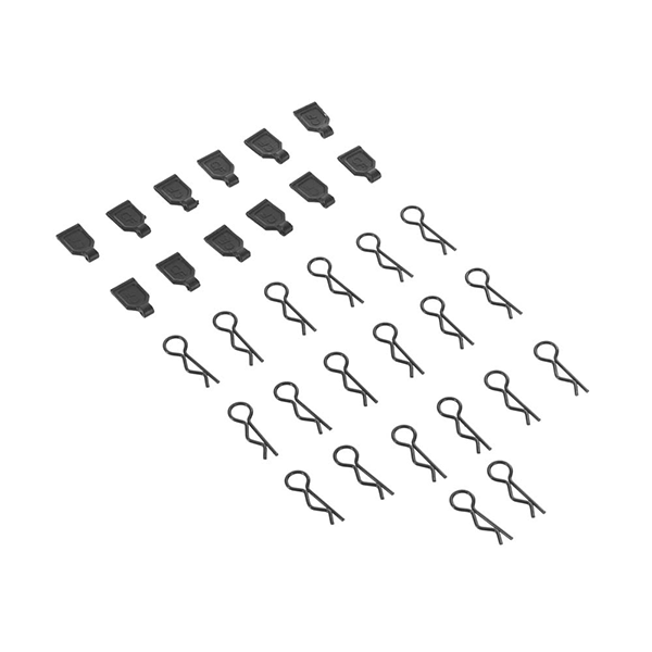 Duratrax 1/10 Body Clips (20)/Rubber Pull Tabs (12)