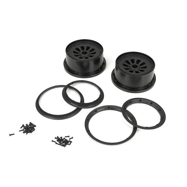 Losi 5IVE-T Wheel Set w/Beadlocks (2) (Black) 5IVE-T