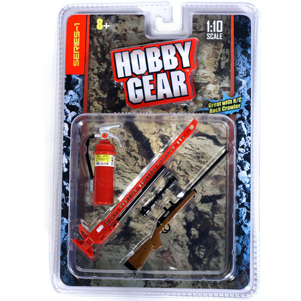 Hobby Gear Phoenix Toys 1/10 RC Rock Crawler Accessory Fire Extinguisher, High Lift Jack & Riffle Gun