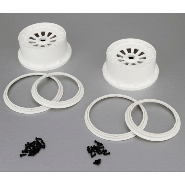 Losi 5IVE-T Wheel Set w/Beadlocks (2) (White) 5IVE-T