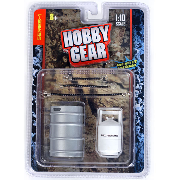 Hobby Gear Phoenix Toys 1/10 RC Rock Crawler Accessory Bungee Cord Beer Keg & Propane Tank