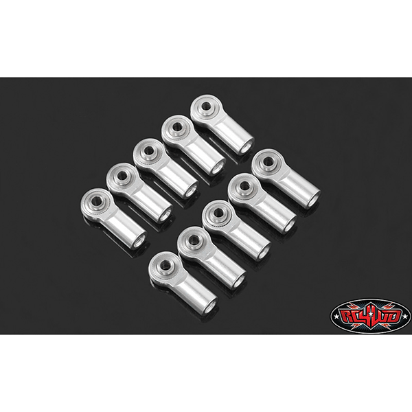 RC4WD M3/M4 Short Straight Aluminum Rod Ends (Silver) (10)